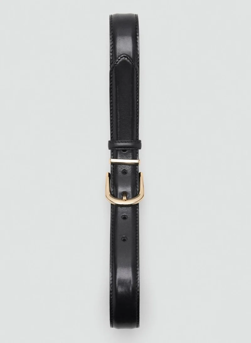 MANGO Buckle leather belt